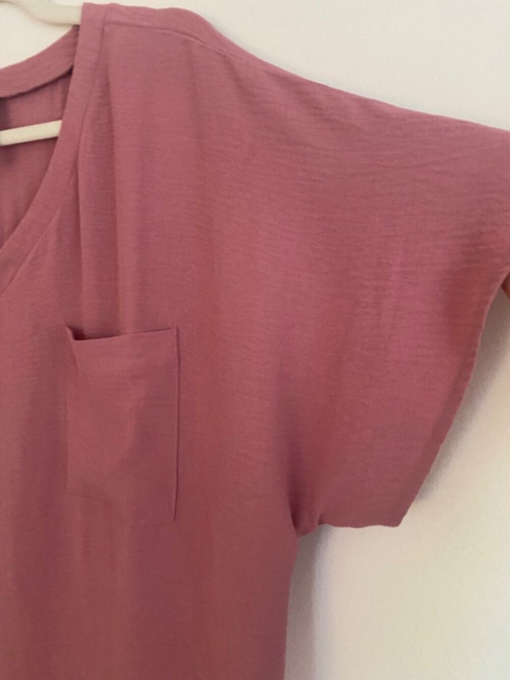 Zenana Mauve V-Neck Short Sleeve Dress With Pockets Size M - Picture 2 of 6